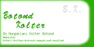 botond kolter business card